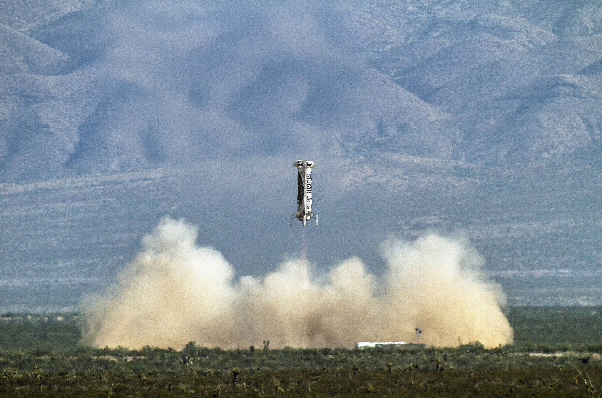 New Shepard booster landing in preparation for last week’s successful launch with Jeff Bezos and others onboard. Photos courtesy of Blue Origin
Jeff Bezos’ space travel company, Blue Origin, announced Monday that William Shatner will blast off from West Texas on Oct. 12. (Photo courtesy of Blue Origin)