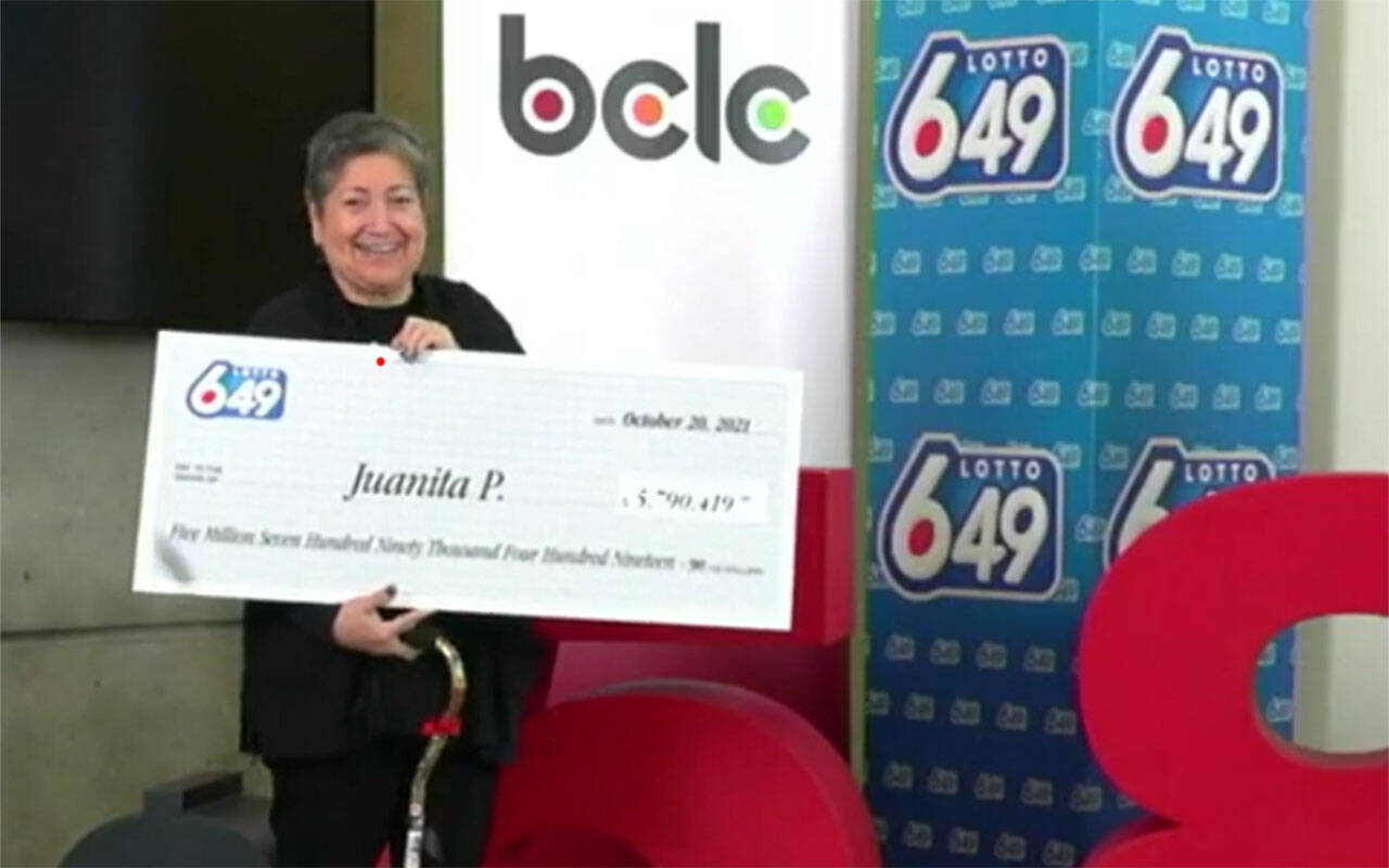 Juanita Parnell won big with her ticket she purchased in Prince Rupert. (Facebook screenshot)