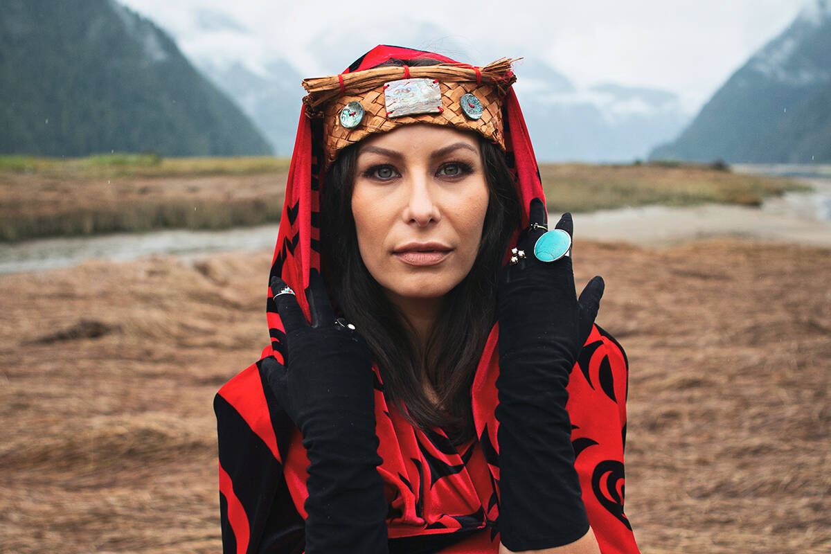 Indigenous fashion photographed at Klahoose Wilderness resort by Darren Hull for Boulevard Magazine