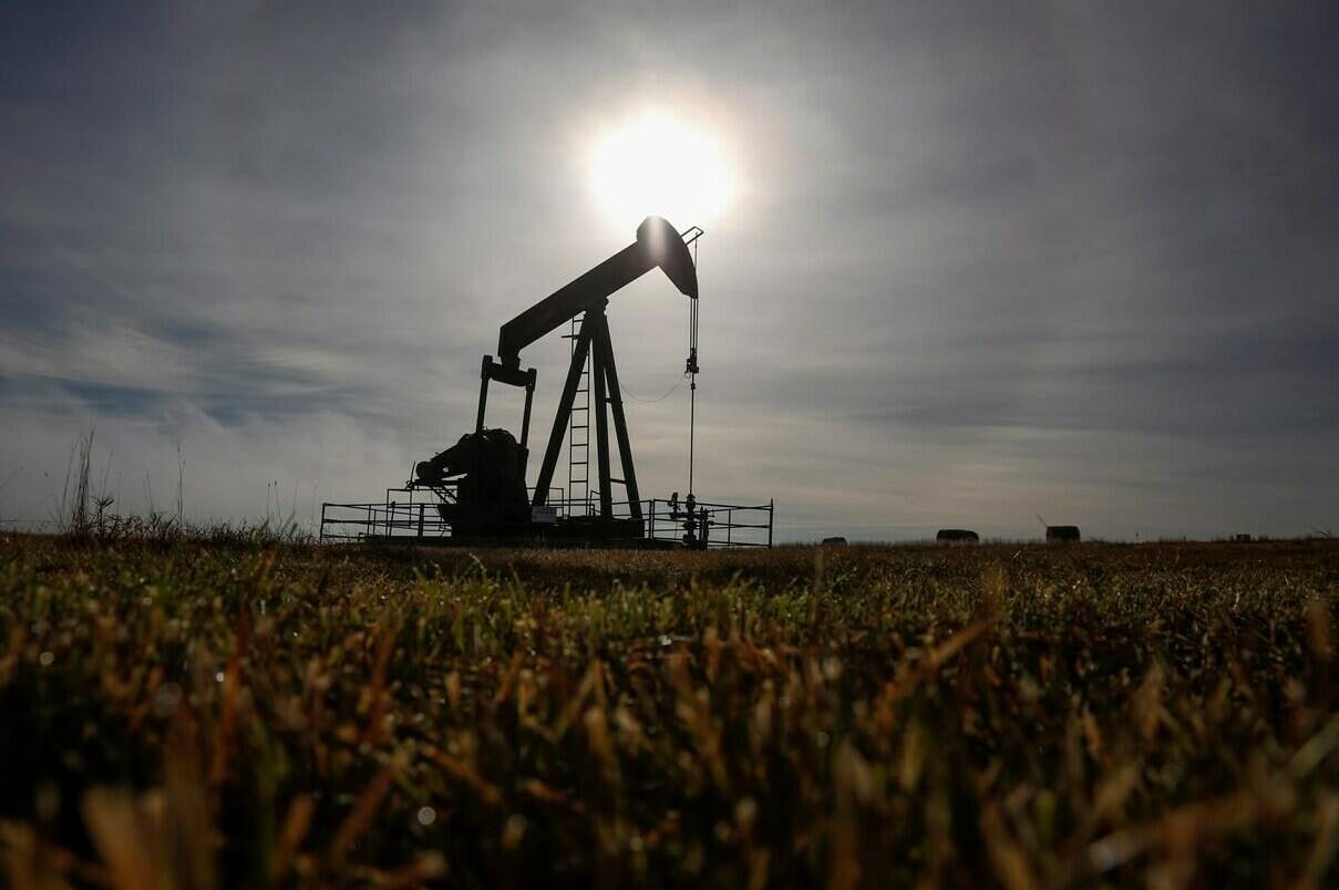 A pumpjack works at a well head on an oil and gas installation near Cremona, Alta., Saturday, Oct. 29, 2016. Canadian fossil fuel producers receive more public financial support than any in the developed world, according to a new analysis. THE CANADIAN PRESS/Jeff McIntosh