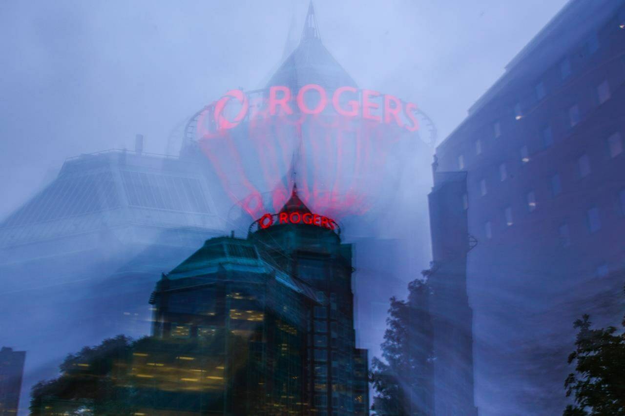 The Rogers corporate head office and headquarters in Toronto on Monday, Oct. 25, 2021. A battle for control of Rogers Communications Inc. will make its way to B.C. Supreme Court today. THE CANADIAN PRESS/Evan Buhler