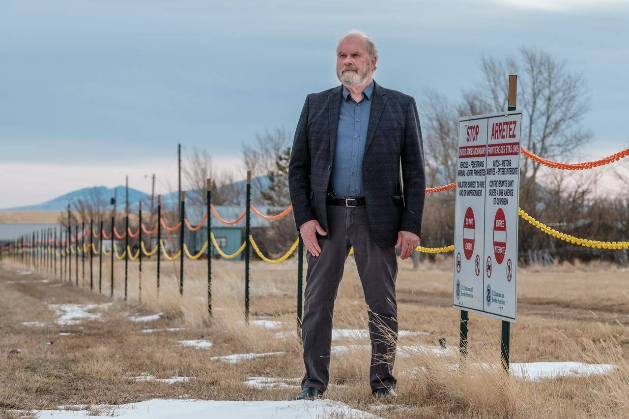 Jim Willett, Mayor of the Village of Coutts, Alta. poses for a photo on Wednesday March 24, 2021. The mayor of the village in southern Alberta says the sun rose above the longest row of vehicles the border community had ever seen Monday a few hours after the Canada-United States border restrictions were eased. THE CANADIAN PRESS/David Rossiter