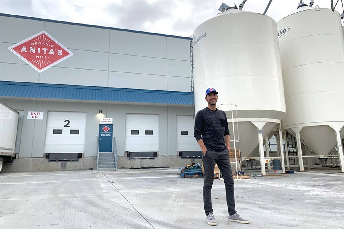 Anita’s Organic Mill co-owner Taylor Gemmel outside the Chilliwack location. (Michelle Gemmel submitted file photo)