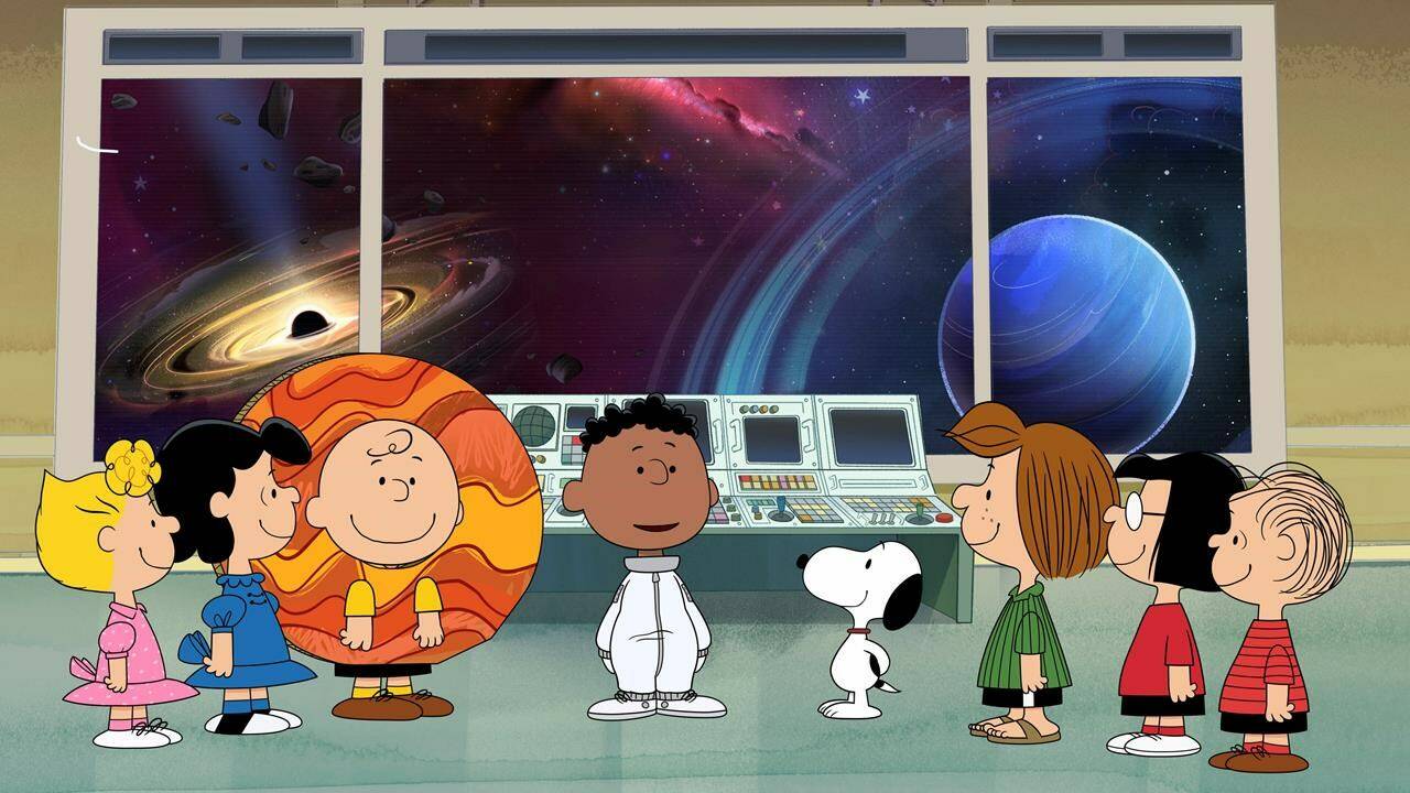 This image released by Apple TV+ shows a scene from “Snoopy in Space.” (Apple TV+ via AP_