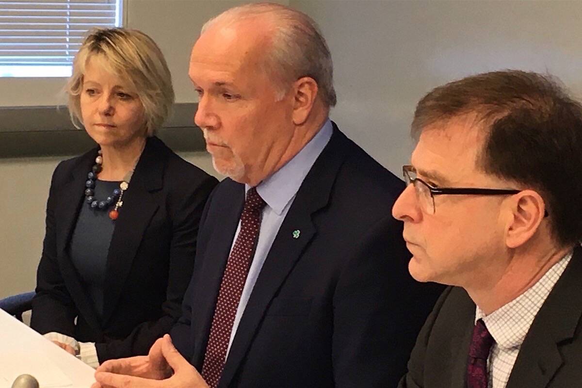 Provincial health officer Dr. Bonnie Henry, Premier John Horgan and Health Minister Adrian Dix have been leading the province’s COVID-19 pandemic response. (Tom Fletcher/Black Press)