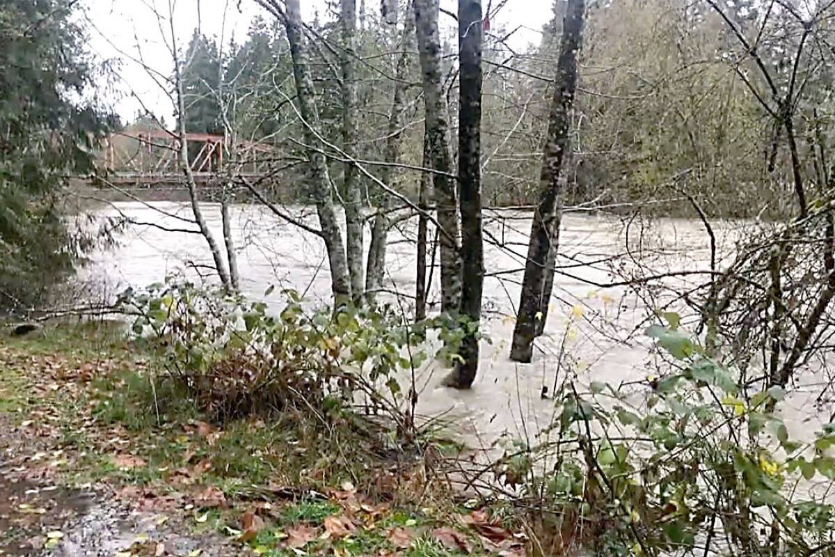 The high level of water on the Englishman River has caused flooding in some areas in Parksville. (Michael Briones photo)