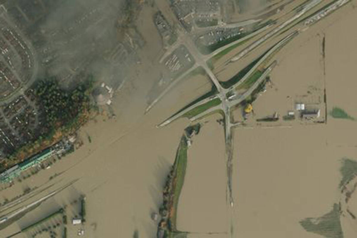 Abbotsford remains flooded after heavy rainfall and overflowing rivers. (Peregrine Aerial Surveys)