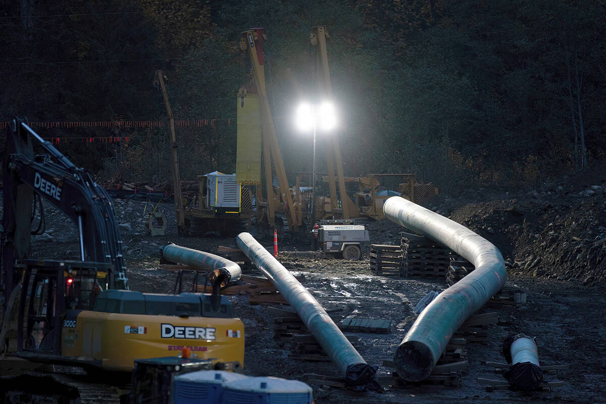 Construction of the Trans Mountain Pipeline is pictured near Hope, B.C., Monday, Oct. 18, 2021. THE CANADIAN PRESS/Jonathan Hayward