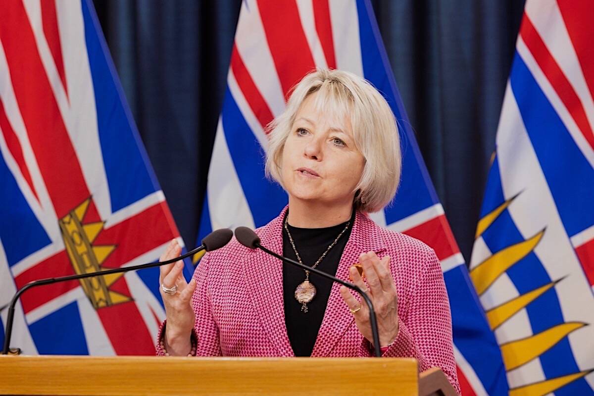 Provincial health officer Dr. Bonnie Henry provides an update on the COVID-19 pandemic at the B.C. legislature, Nov. 16, 2021. (B.C. government photo)