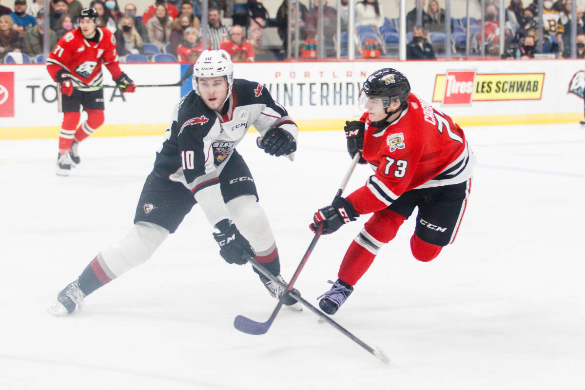 Vancouver Giants down Winterhawks in Portland Wednesday night, 3-2 in overtime. (Keith Dwiggins/Special to Langley Advance Times)