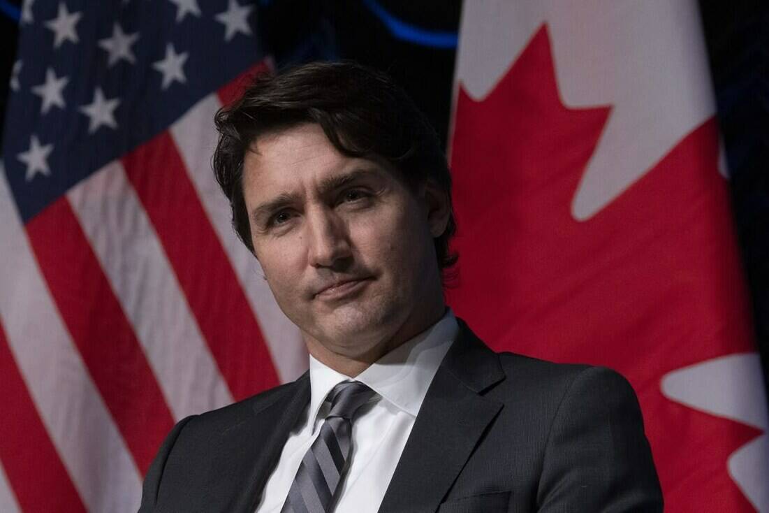 Canadian Prime Minister Justin Trudeau listens to a question as he takes part in a forum at the Wilson Center, Wednesday, November 17, 2021 in Washington, D.C. Trudeau is scheduled to visit Abbotsford on Friday, Nov. 26. THE CANADIAN PRESS/Adrian Wyld