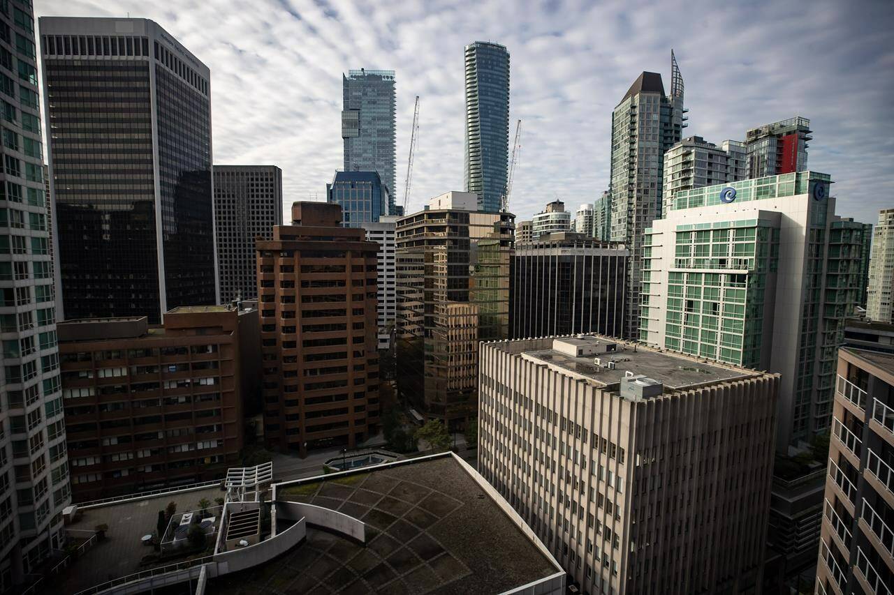 Office towers, hotels and condos are seen in downtown Vancouver, on Sunday, October 25, 2020. THE CANADIAN PRESS/Darryl Dyck