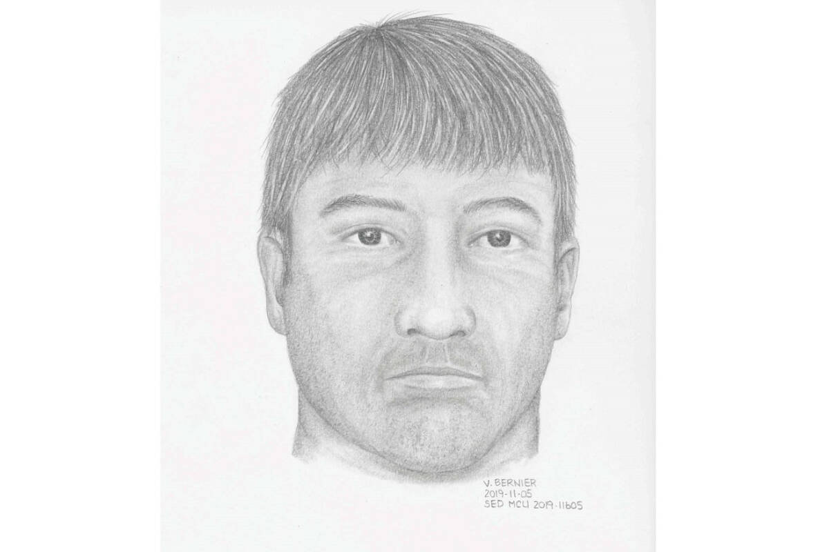 RCMP released a composite sketch of the man whose remains were found near Merritt in late September 2019. (BC RCMP photo)