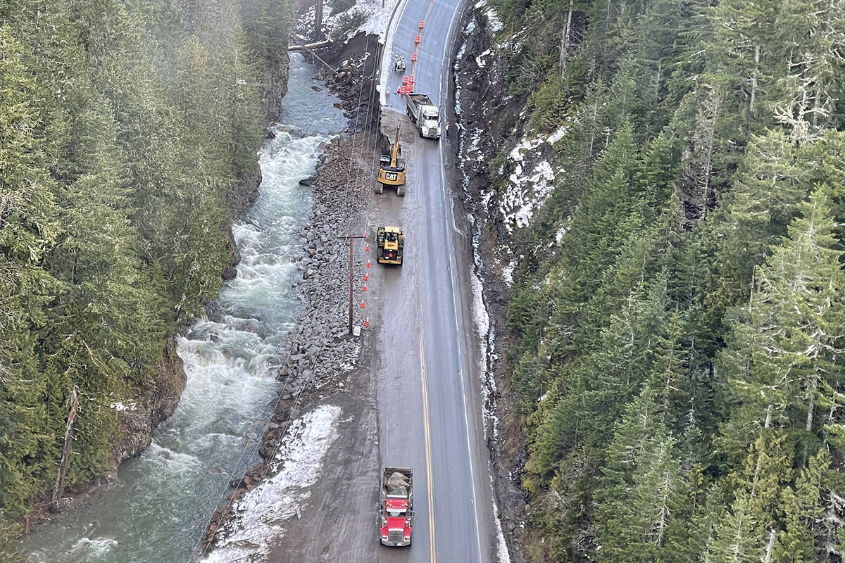 Highway 3 is shown between Hope and Princeton on Nov. 17, 2021. (Ministry of B.C. Transportation and Infrastructure)