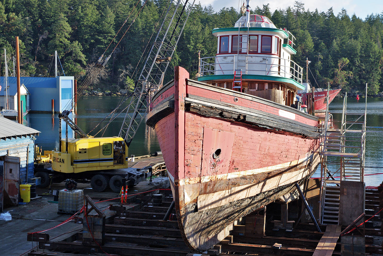 MV Sea Lion, which was built in 1905 and was B.C.'s oldest wooden tugboat, is being scrapped at a shipyard in Nanaimo. (Chris Bush/News Bulletin)