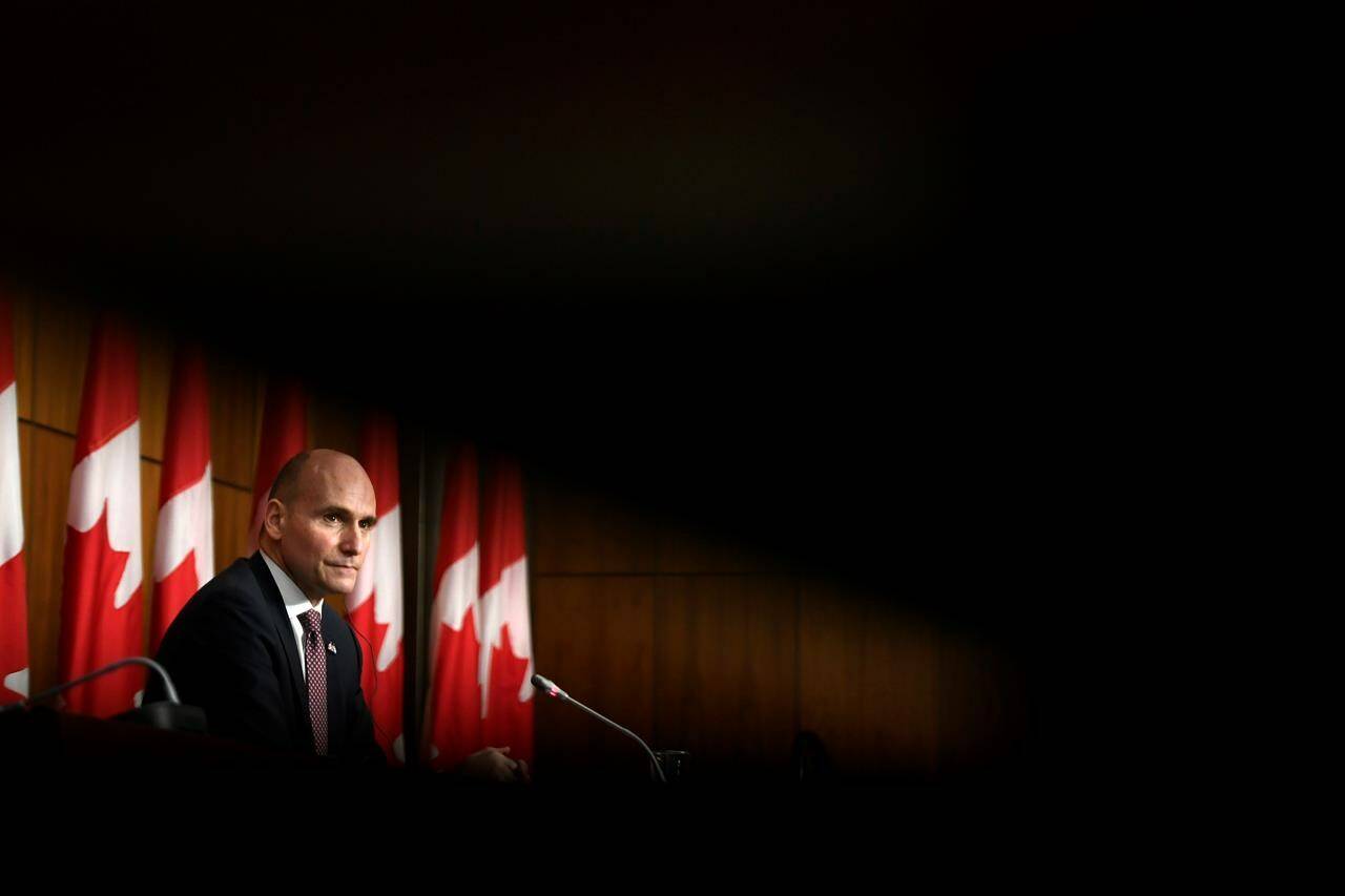 Minister of Health Jean-Yves Duclos participates in a news conference on the COVID-19 pandemic and the omicron variant, in Ottawa, on Friday, Dec. 17, 2021. Duclos has put a six-month pause on new regulations designed to lower the cost of patented medicines in Canada. THE CANADIAN PRESS/Justin Tang