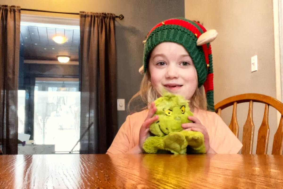 Olivia Jackson recounts her adventure with ‘a grinch’ Wednesday, Dec. 22. Photo: Laurie Tritschler
