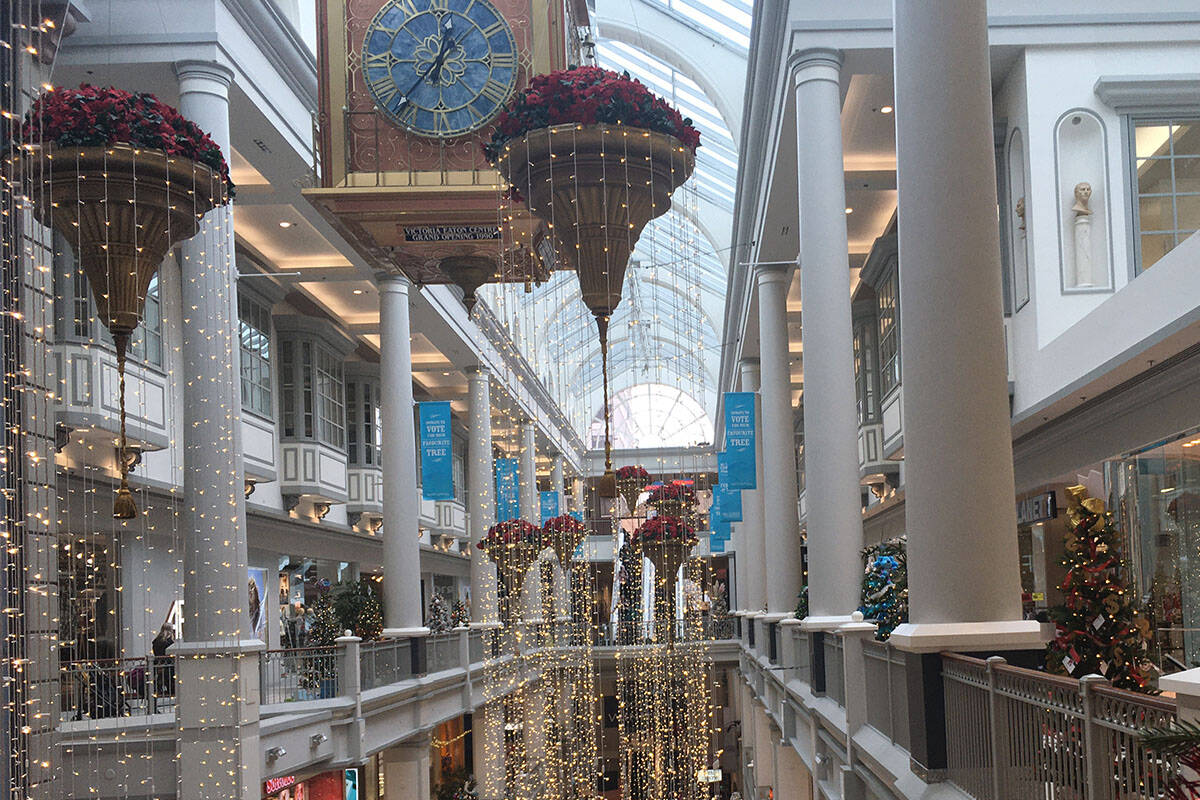 The Bay Centre in downtown Victoria set a record with gift card sales in November. (Christine van Reeuwyk/News Staff)