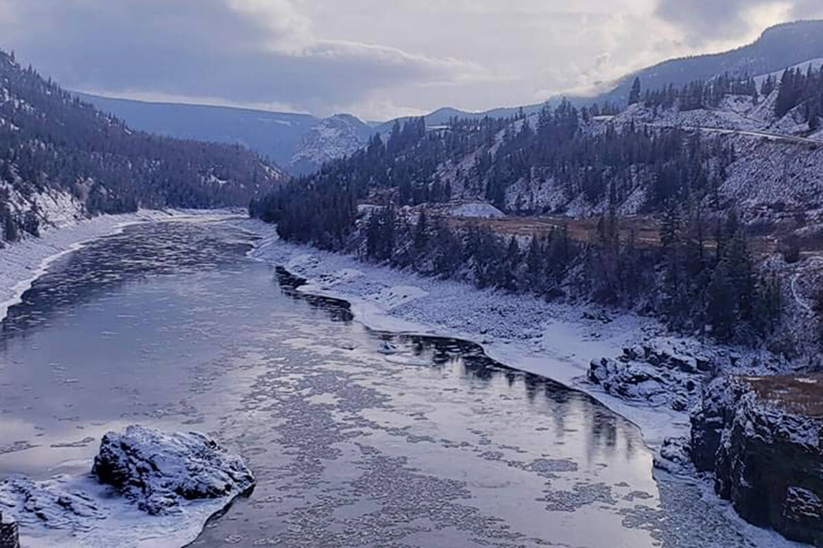 Extreme cold weather this week will continue to transform the landscape in the Cariboo Chilcotin this week. This image of the Fraser River was taken just as the temperatures were starting to drop. (Denise Cahoose/Contributed to Williams Lake)
