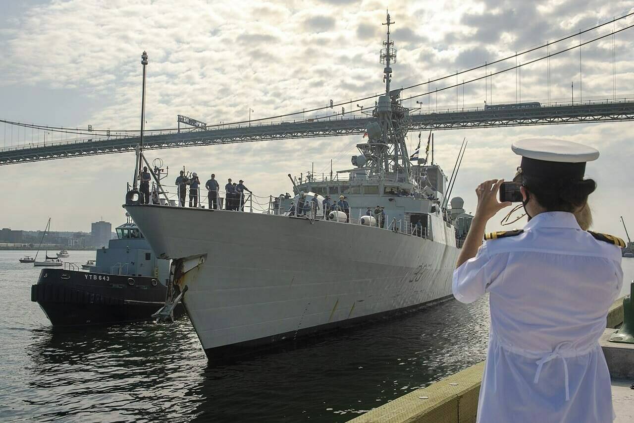 The Halifax-class frigate HMCS Fredericton returns to Halifax on Tuesday, July 28, 2020 after completing a six-month deployment in the Mediterranean Sea. THE CANADIAN PRESS/Andrew Vaughan