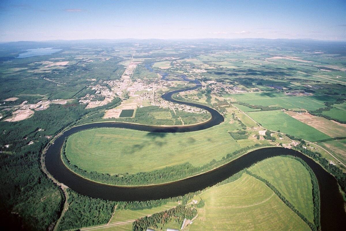 Shown is an aerial view of the Nechako River. (Black Press File Photo)