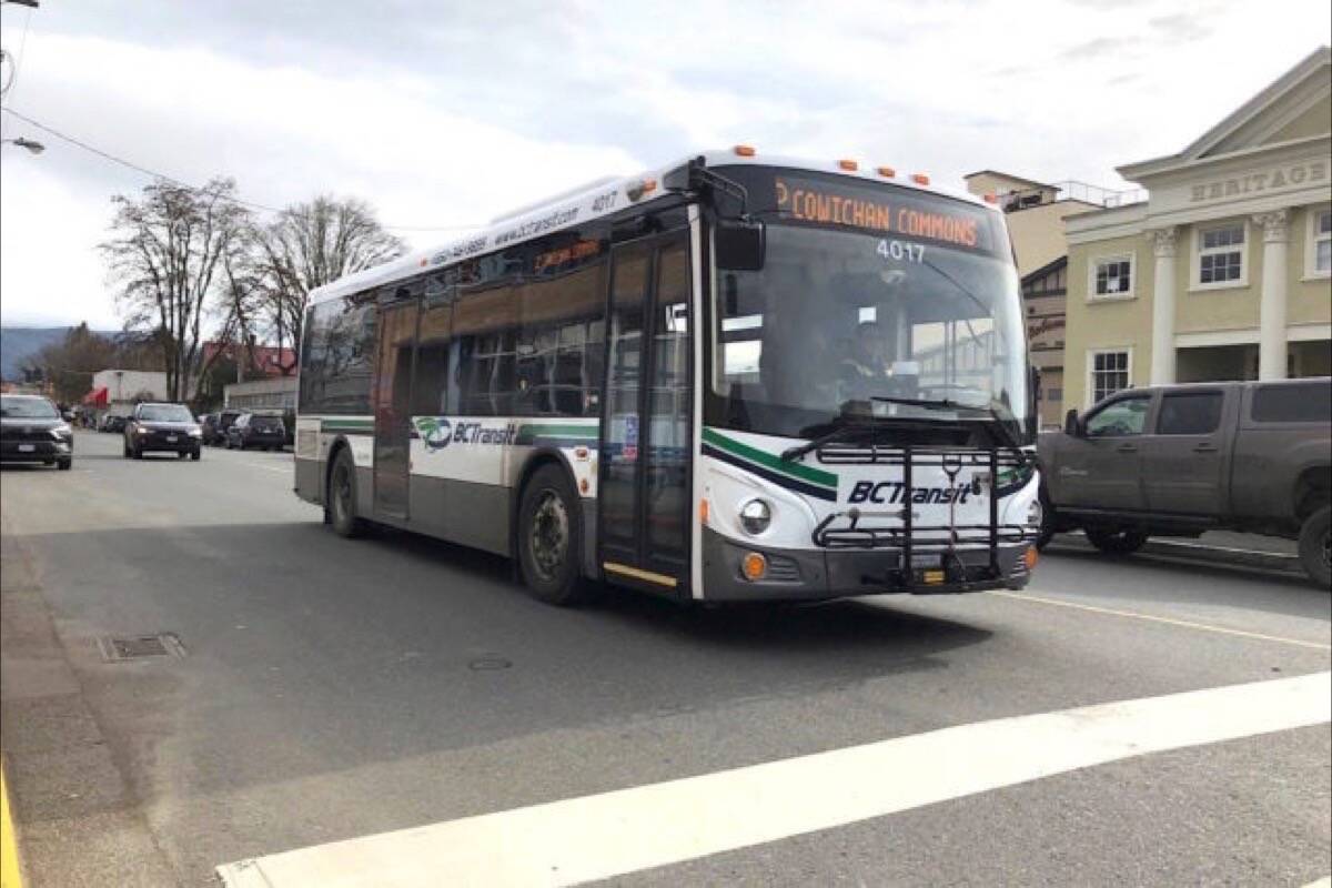 Transit buses in Cowichan will soon have new technology installed that will allow customers to know their locations at all times. (File photo)