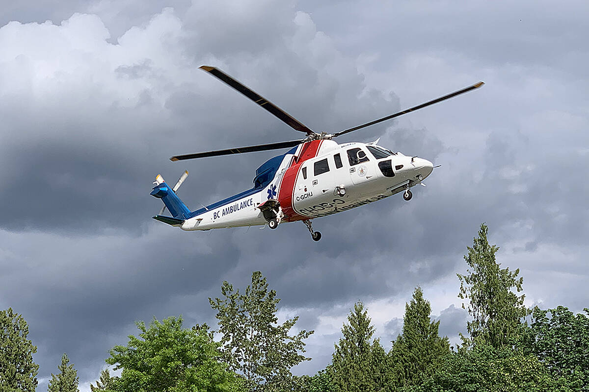A BC Emergency Health Services air ambulance crew responded to a drowning incident in Golden Ears Provincial Park on Sunday. (File photo)