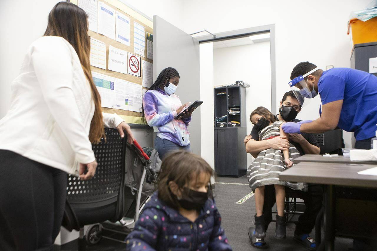 “Kids and Families Vaccine Clinic” in Toronto on Thursday, January 13, 2022. THE CANADIAN PRESS/Chris Young