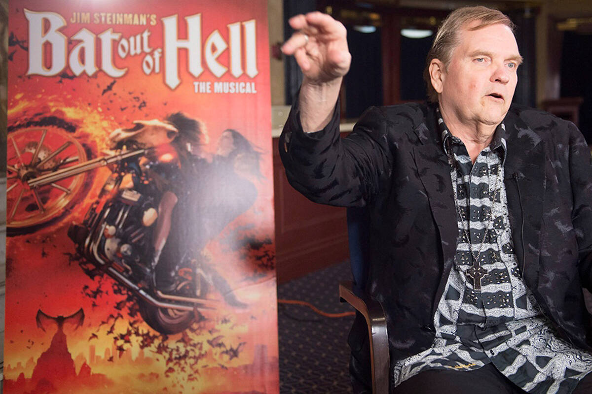 Meat Loaf gestures during an interview for “Bat Out of Hell - The Musical’” in Toronto on Monday, May 15, 2017. The singer born Marvin Lee Aday died Thursday, Jan. 20, 2022. THE CANADIAN PRESS/Frank Gunn