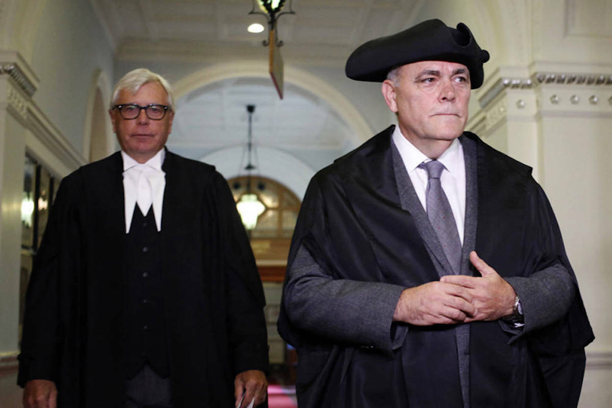 B.C. legislature Clerk Craig James (left) retired after accusations by Speaker Darryl Plecas. (The Canadian Press)