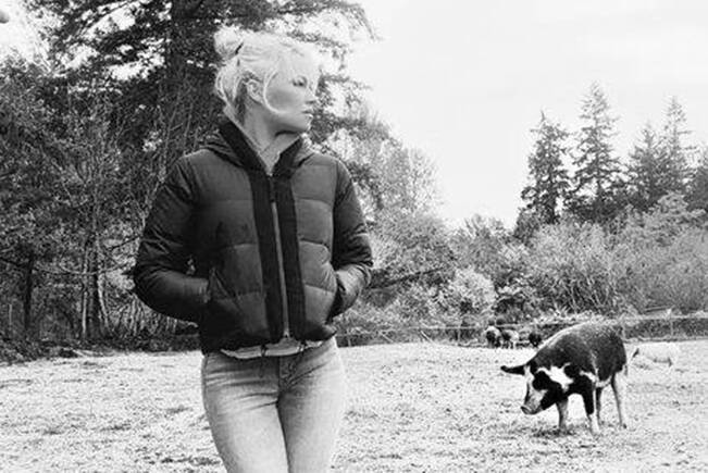 Pamela Anderson at the Rescue And Sanctuary for Threatened Animals in Chemainus. (Photo submitted)