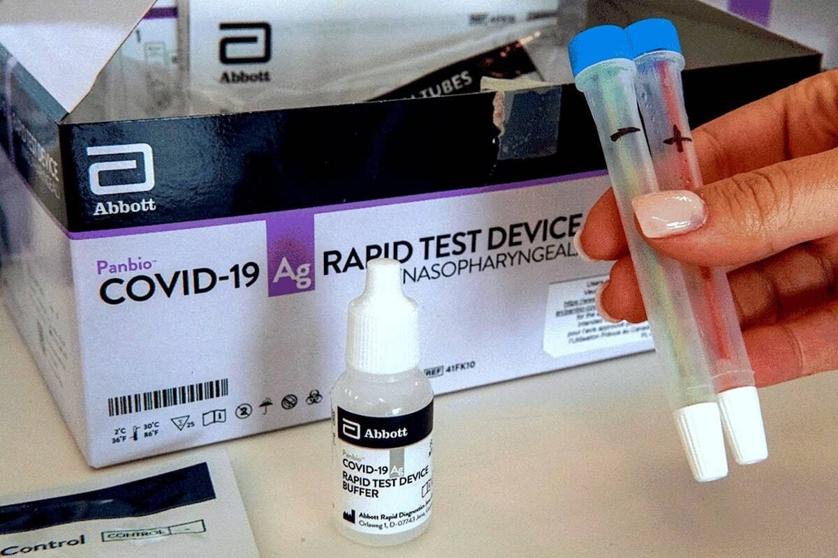 The University of British Columbia has launched a 13-week COVID-19 rapid testing clinic for students and a select group of people living and working on campus. A file photo of a rapid test ket is shown here. PHOTO BY FRANK GUNN/THE CANADIAN PRESS