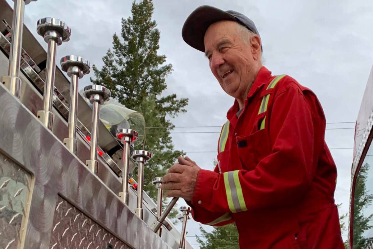 Benny Hanson, who turned 90 on Feb. 1, 2022, is a pump operator with the Celista Fire Department. (Celista Fire Department image)