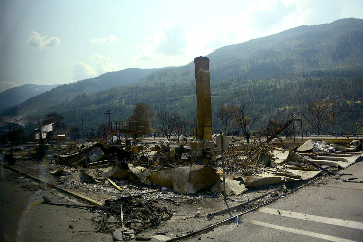 The Village of Lytton on July 9, 2021, one week after a massive wildfire ripped through the town. (Jenna Hauck/Chilliwack Progress)
