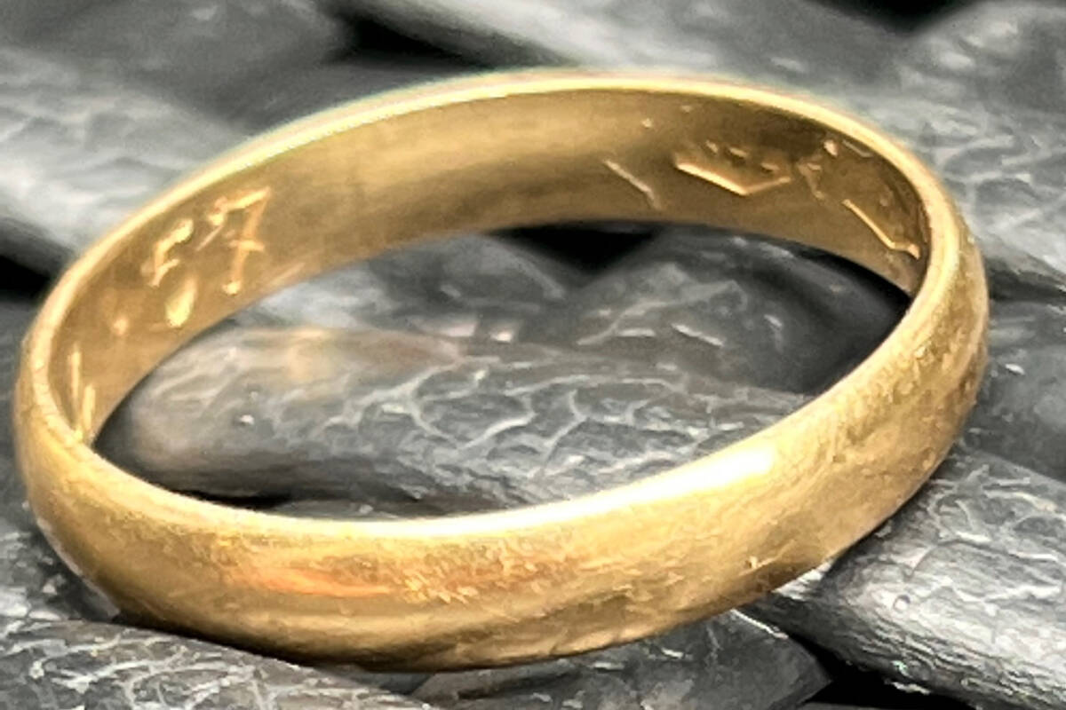 Chris Turner found a golden ring on White Rock’s East Beach this week. He hopes to connect with the owner. (Chris Turner photo)