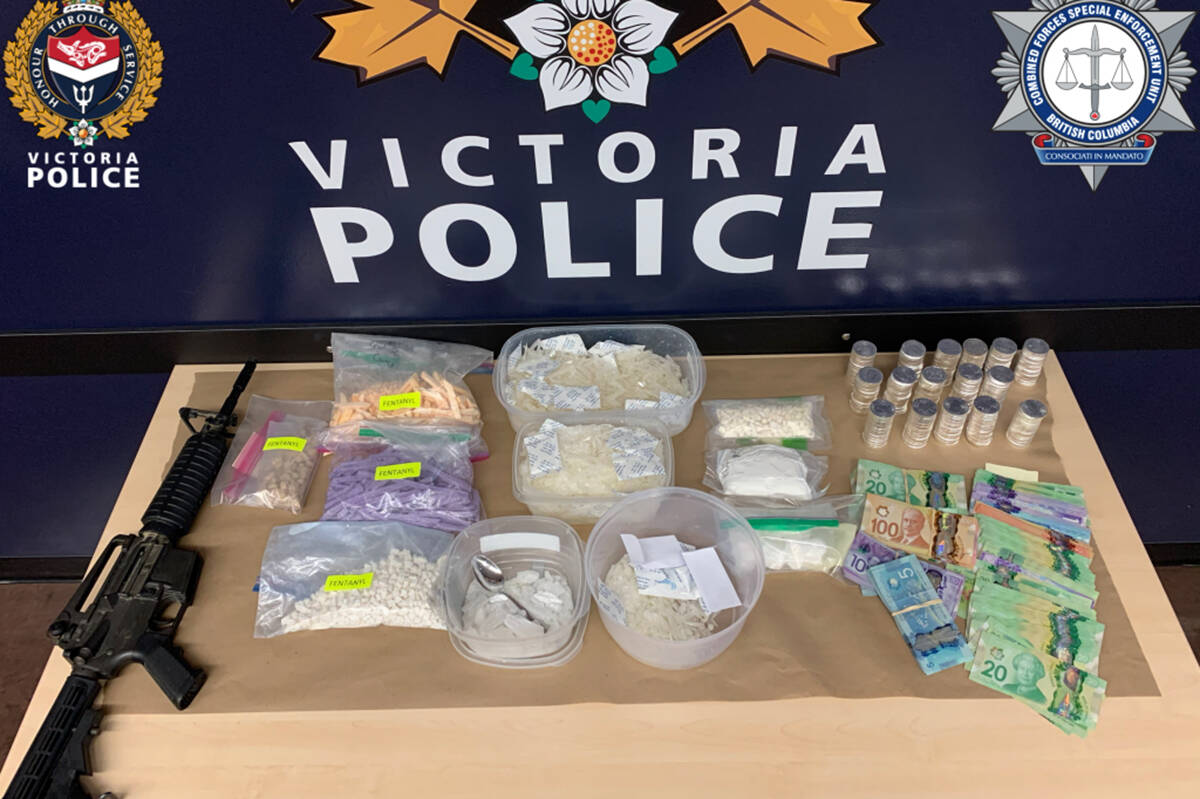 Victoria police seized $30 million in fentanyl, drugs, cash and firearms during Project Juliet in 2020. (Courtesy of Victoria Police Department)