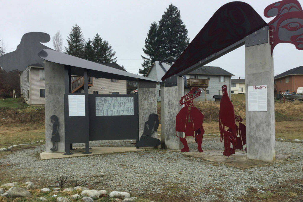 ‘Strength from Within’ is a sculpture by artist Connie Watts that stands next to the Tseshaht Longhouse, on the site of the former Alberni Indian Residential School (AIRS). It commemorates survivors and those who did not make it home. (NEWS FILE PHOTO)