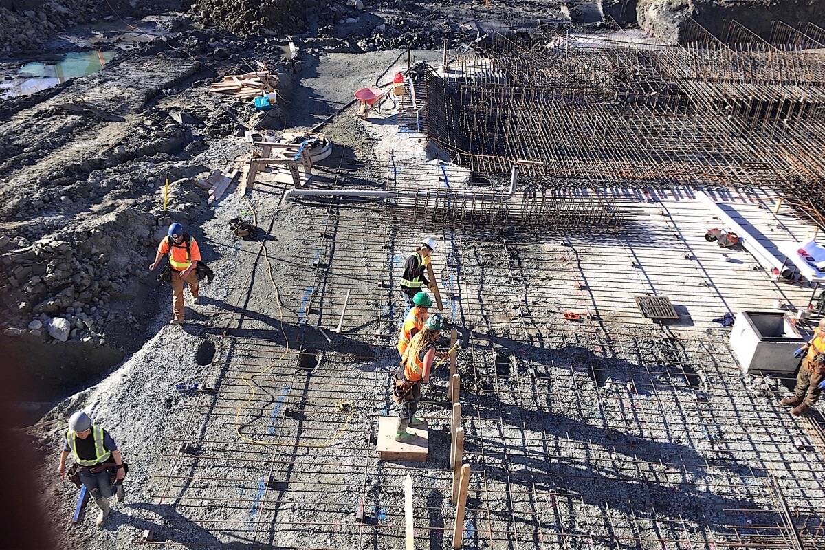 Office building construction site in Victoria, 2019. The B.C. government is expanding mandatory certification for skilled trades. (Tom Fletcher/Black Press)