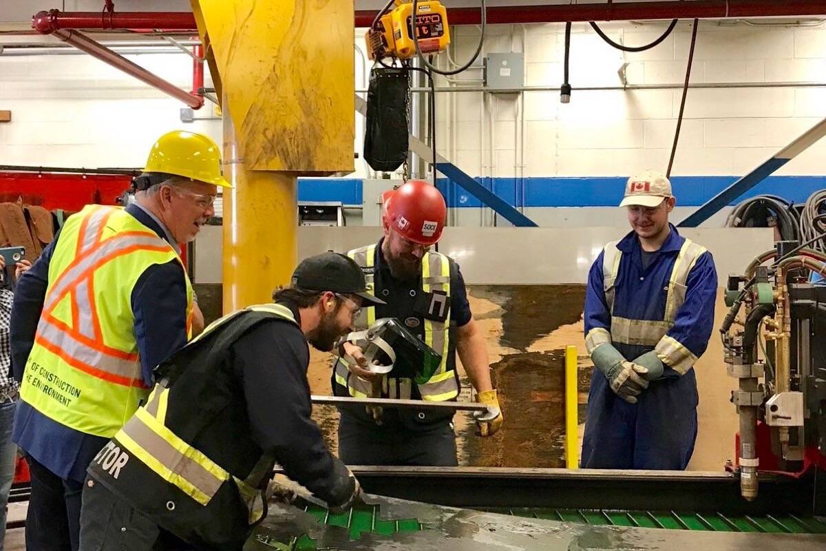 B.C. Premier John Horgan visits trades training facilities at the B.C. Institute of Technology in 2018. A new trades and technology centre at BCIT was announced Feb. 17, 2022. (B.C. government photo)