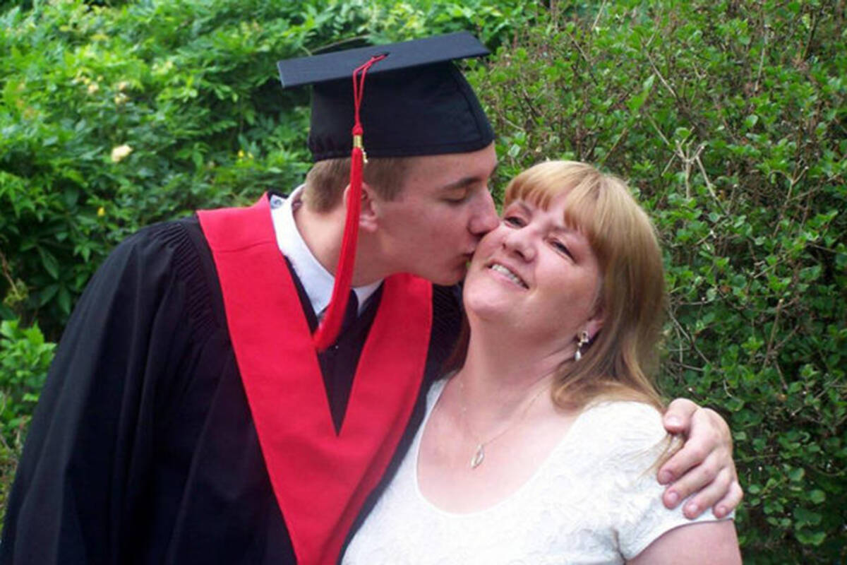 Noah Trulsen with his mother, Lorraine. (The News/files)