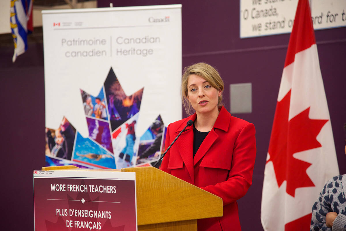 Mélanie Joly, Minister of Economic Development and Foreign Languages, announced $2.2 million in federal funding towards hiring more French and French Immersion teachers. (Nicole Crescenzi/News Staff)