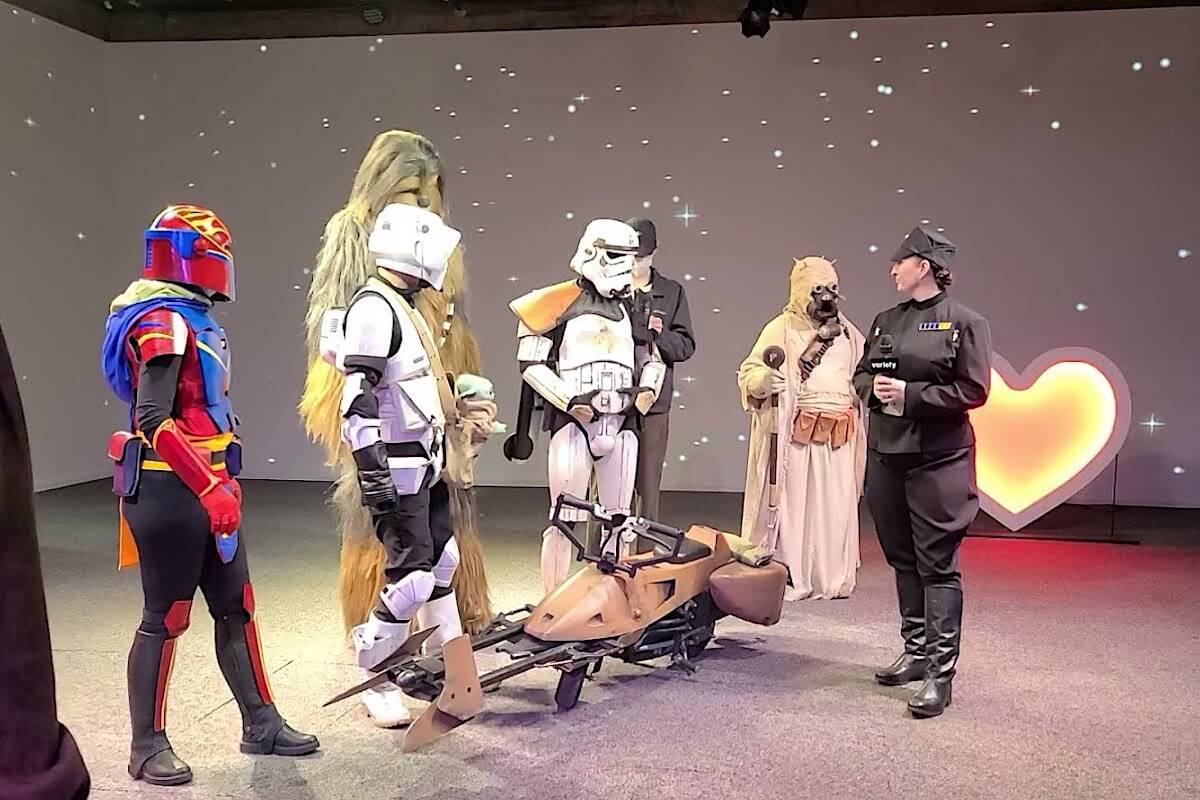 “Star Wars” characters at Surrey’s Hubcast studio for a segment to air during this week’s Variety Show of Hearts telethon. (Submitted photo)