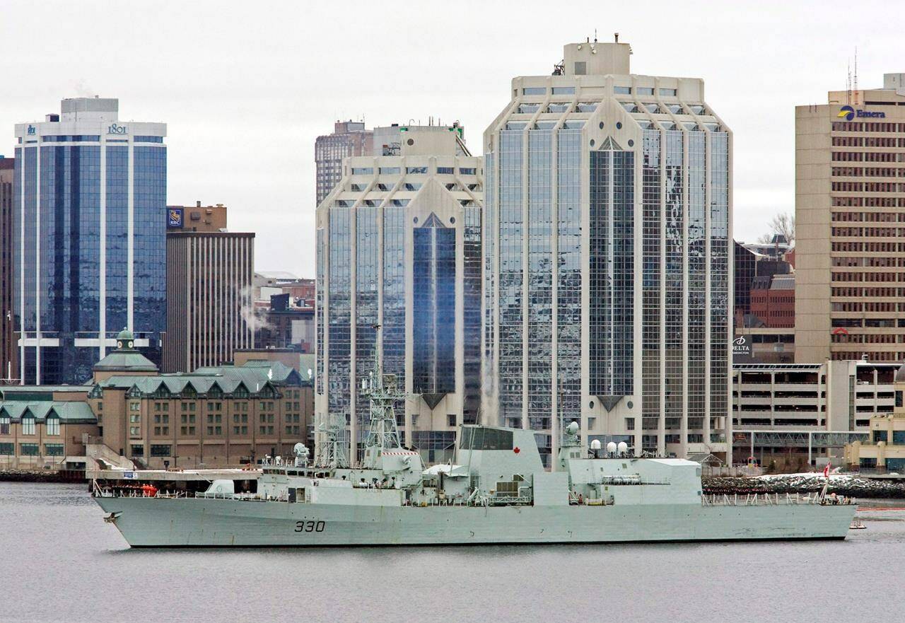 HMCS Halifax heads out of the harbour in Halifax on Thursday, Jan. 14, 2010. Prime Minister Justin Trudeau announced on Tuesday that Canada will deploy an additional 460 Canadian troops to help NATO in its standoff with Russia, including an artillery unit, a naval frigate and a surveillance aircraft.THE CANADIAN PRESS/Andrew Vaughan