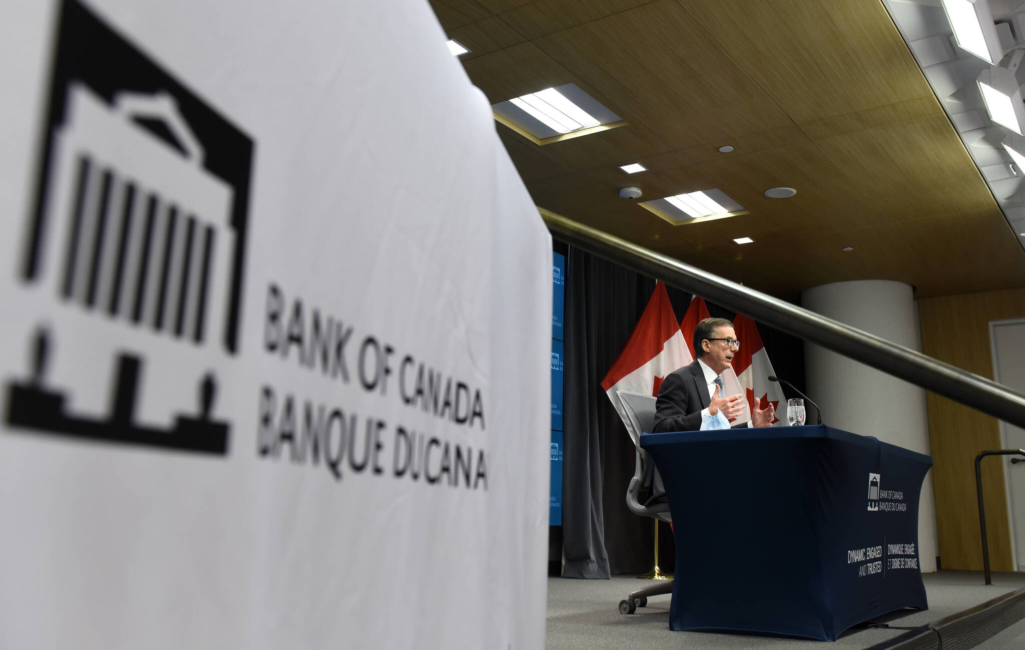 Governor of the Bank of Canada Tiff Macklem participates in a media availability at the Bank of Canada in Ottawa, on Wednesday, Dec. 15, 2021. THE CANADIAN PRESS/Justin Tang