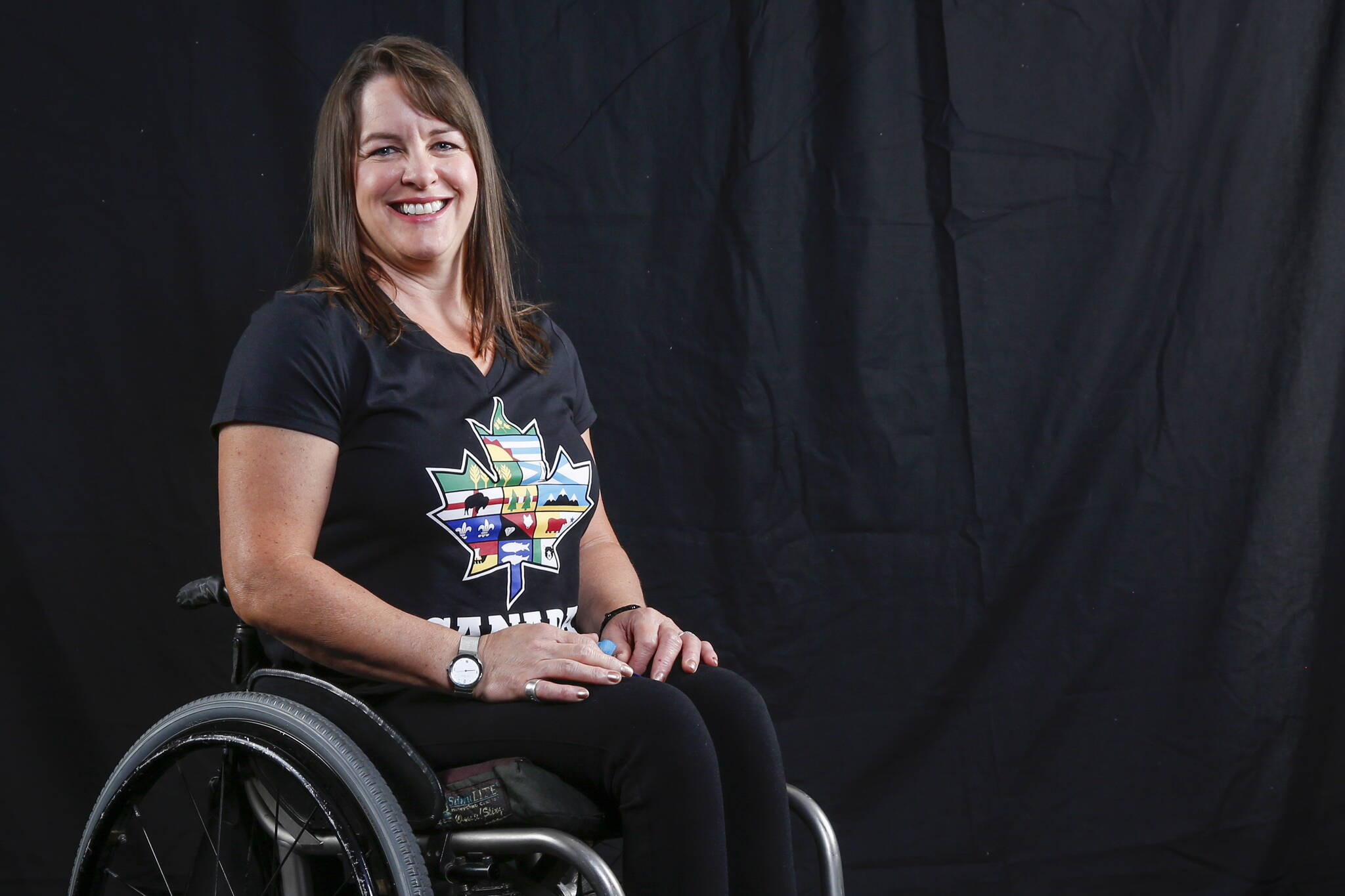 Canadian Paralympic athlete Ina Forrest poses for a photo at the Paralympic Summit in Calgary, Alta., Monday, June 5, 2017.THE CANADIAN PRESS/Jeff McIntosh