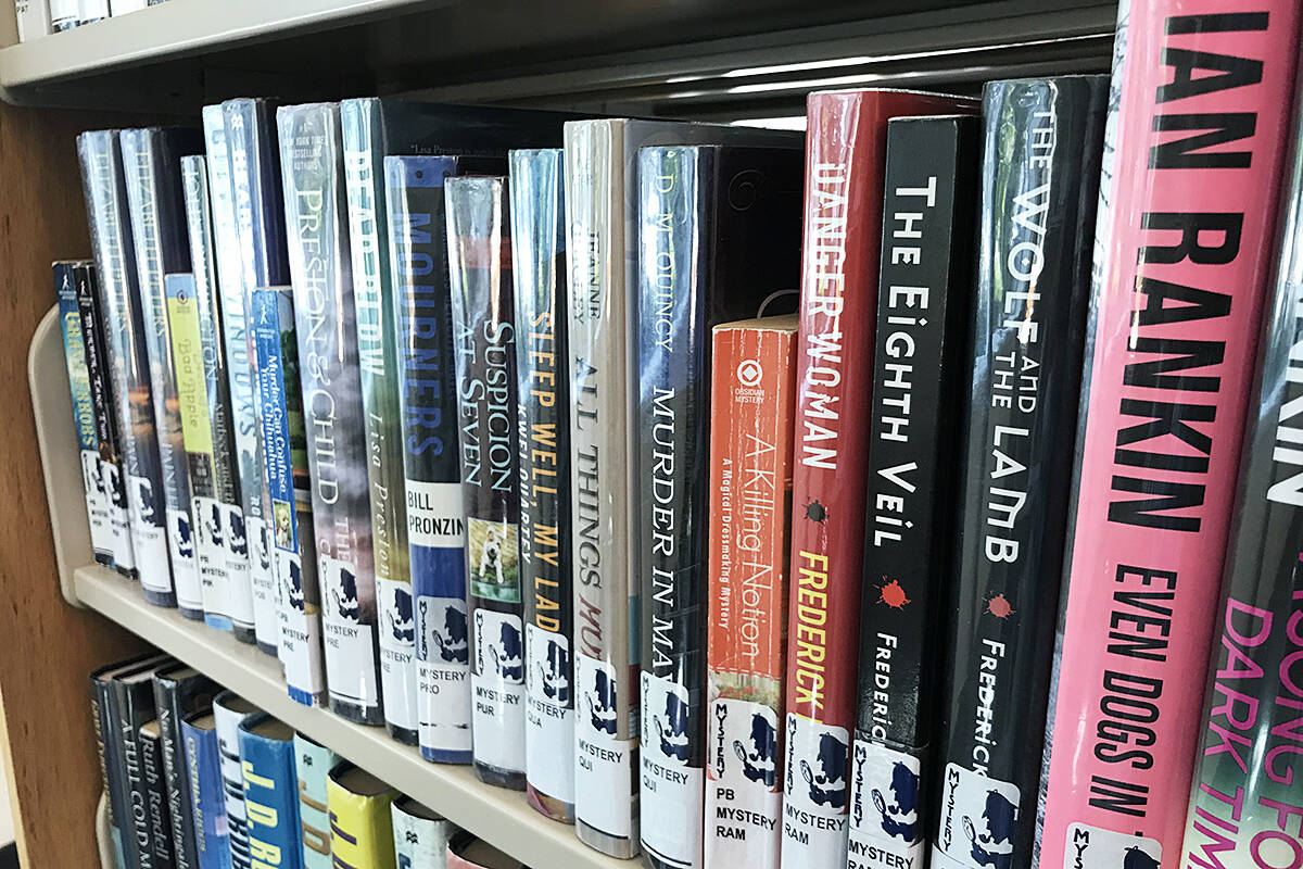 Books on the shelves of the Fraser Valley Regional Library branch in Langley City. (Matthew Claxton/Langley Advance Times file)