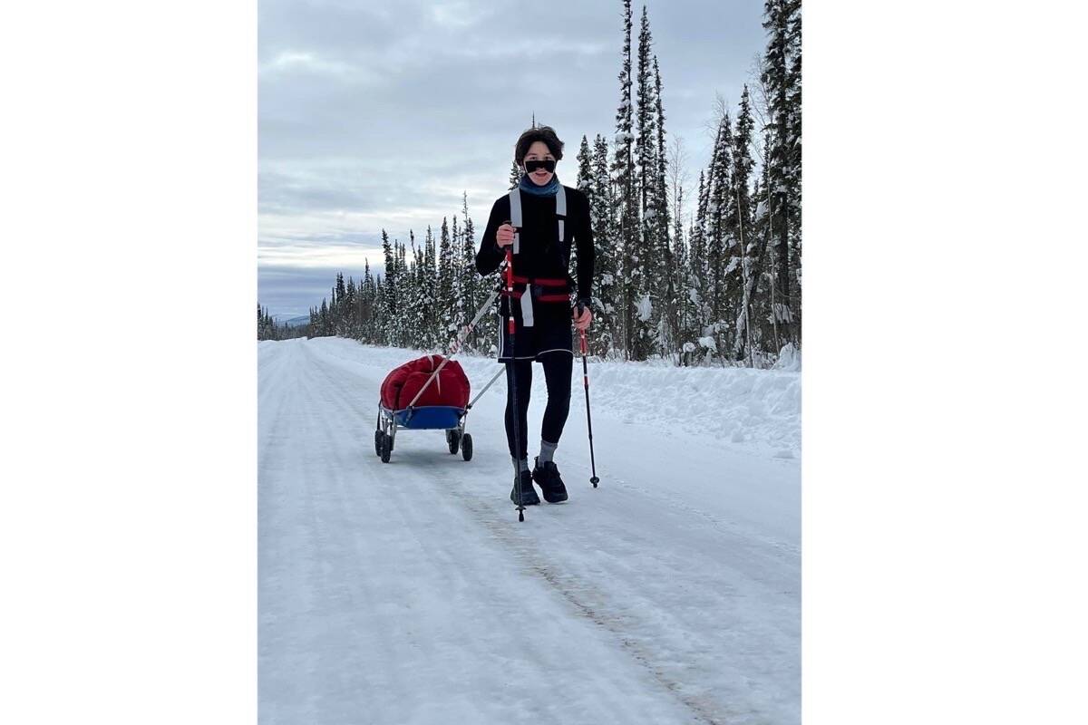 Rio Crystal of Comox is pictured during the Arctic Ultra Race from Dawson City to the Arctic Circle. Facebook