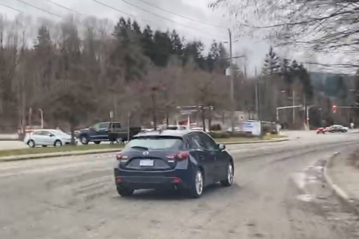 IHIT is seeking a suspect who fled the scene of a shooting in North Vancouver on March 11 northbound along Seymour Blvd and then is believed to have turned westbound on Mt. Seymour Parkway. The suspect vehicle is described as a newer model dark blue Mazda 3 hatchback. (IHIT photo)