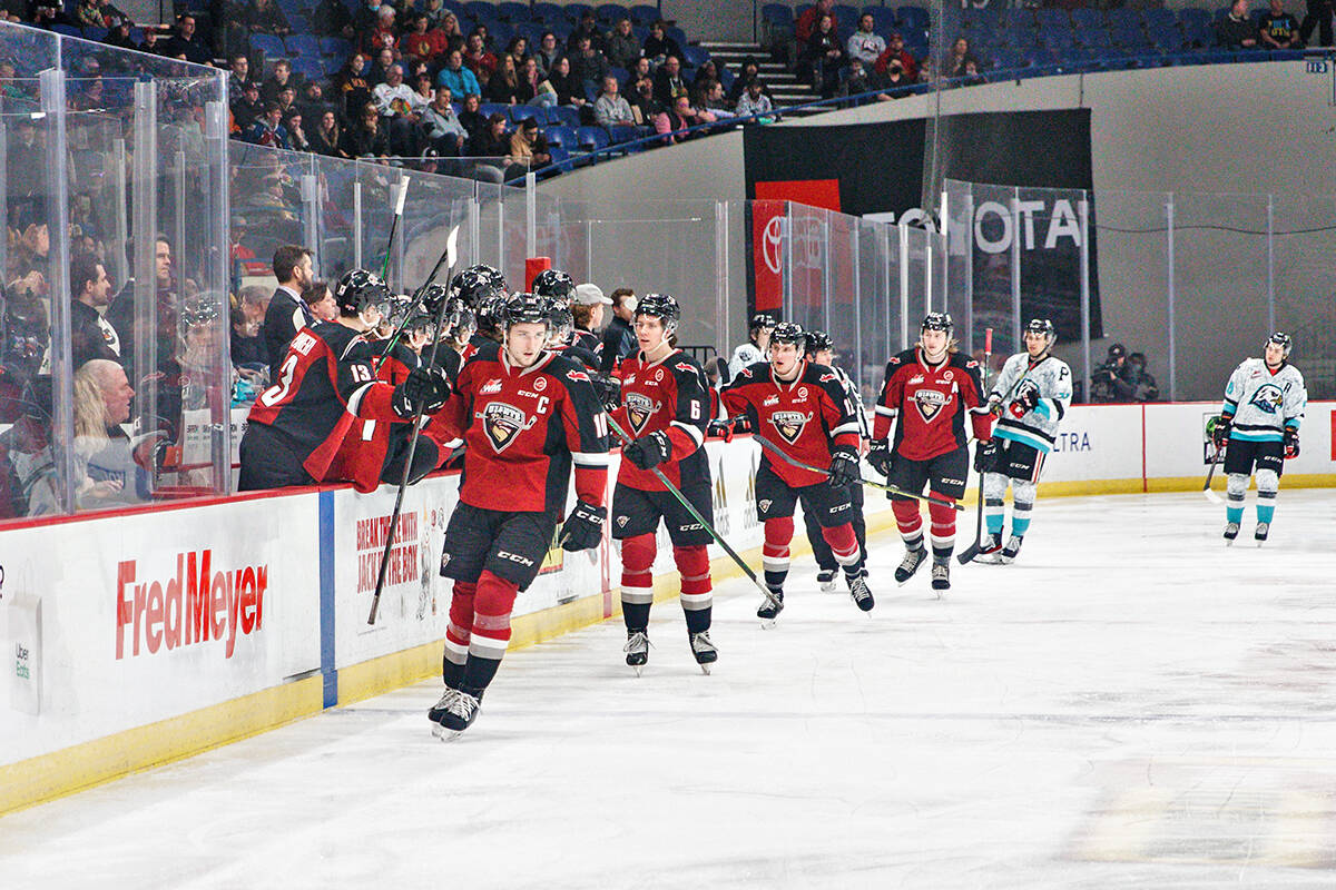 Saturday night, March 12, at the Veterans Memorial Coliseum in Portland, the Vancouver Giants skated to a 6-5 victory over the Winterhawks. (Keith Dwiggins/Special to Langley Advance Times)