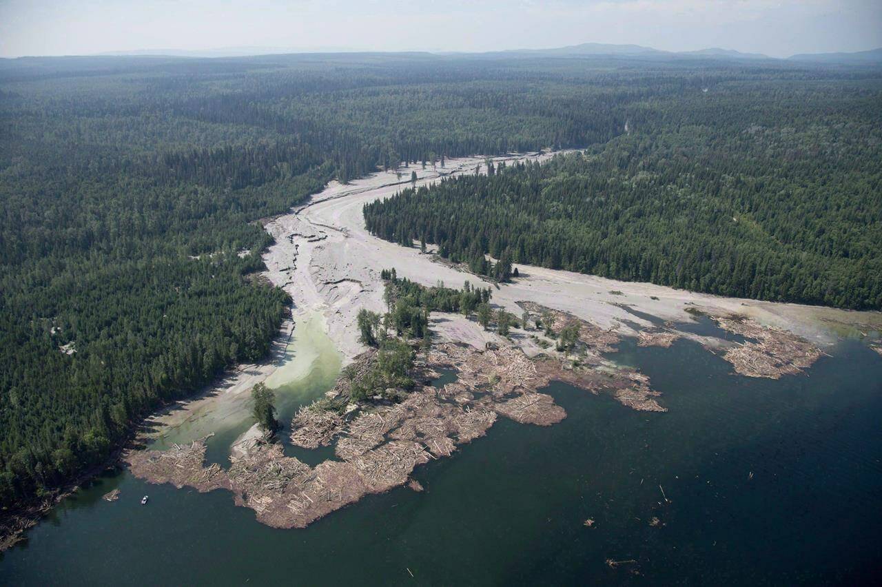 Contents from a tailings pond is pictured going down the Hazeltine Creek into Quesnel Lake near the town of Likely, B.C. on August, 5, 2014. Three engineers have been disciplined nearly eight years after British Columbia’s worst mining disaster. THE CANADIAN PRESS/Jonathan Hayward